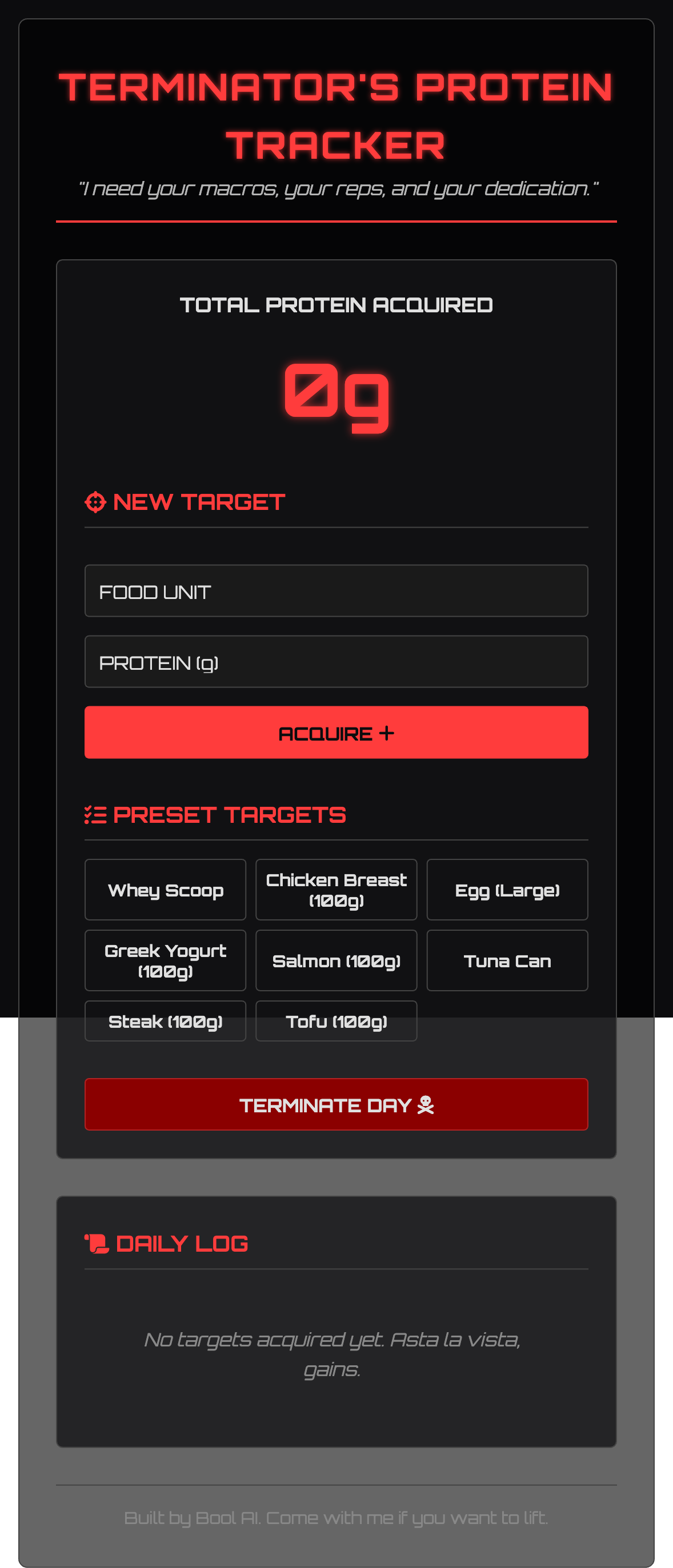 Protein Terminator Tracker
 screenshot