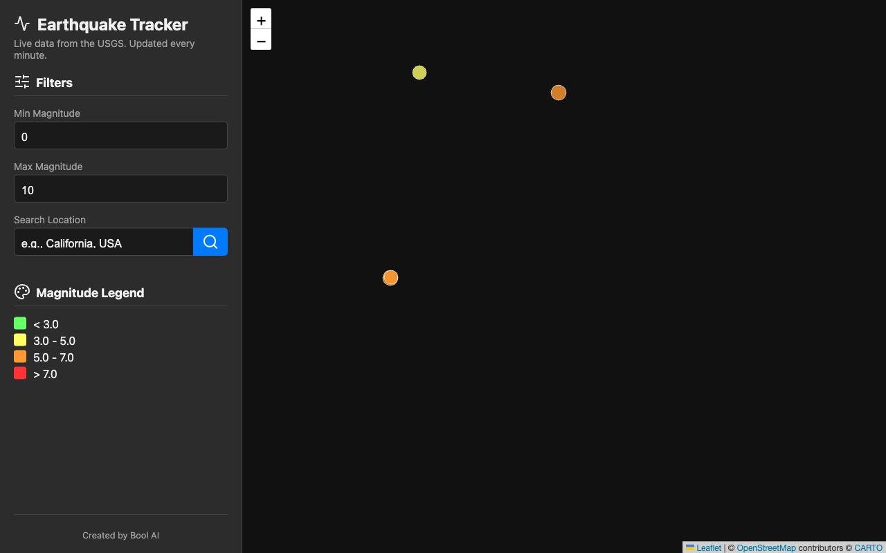 Live Earthquake Tracker
 screenshot