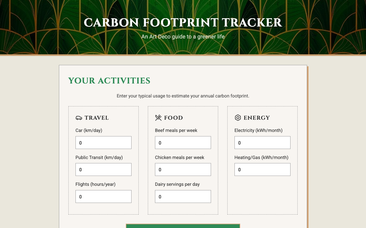 Carbon Footprint Tracker
 screenshot