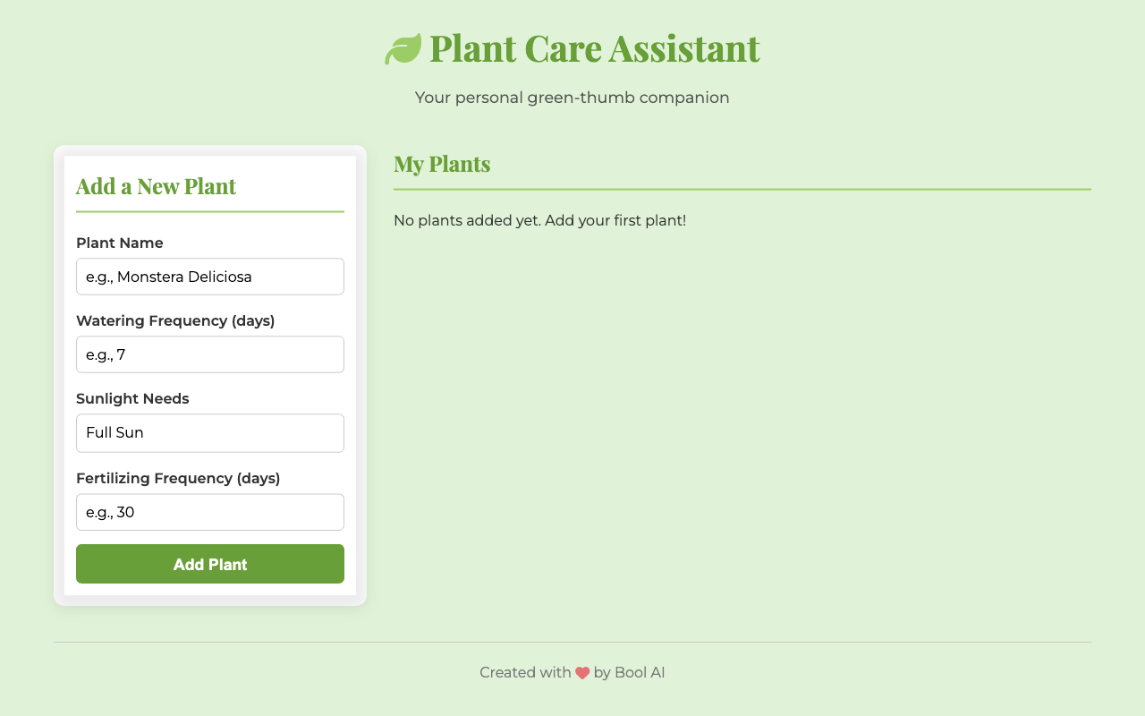 Plant Care Assistant
 screenshot