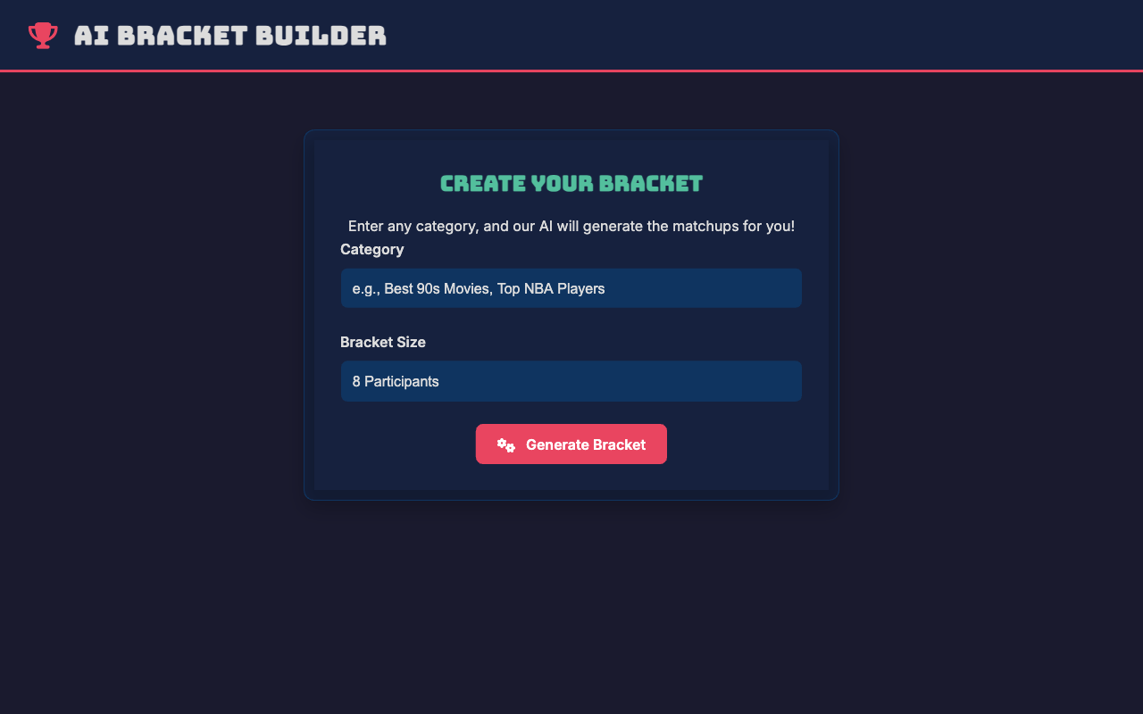 Bracket Builder
 screenshot