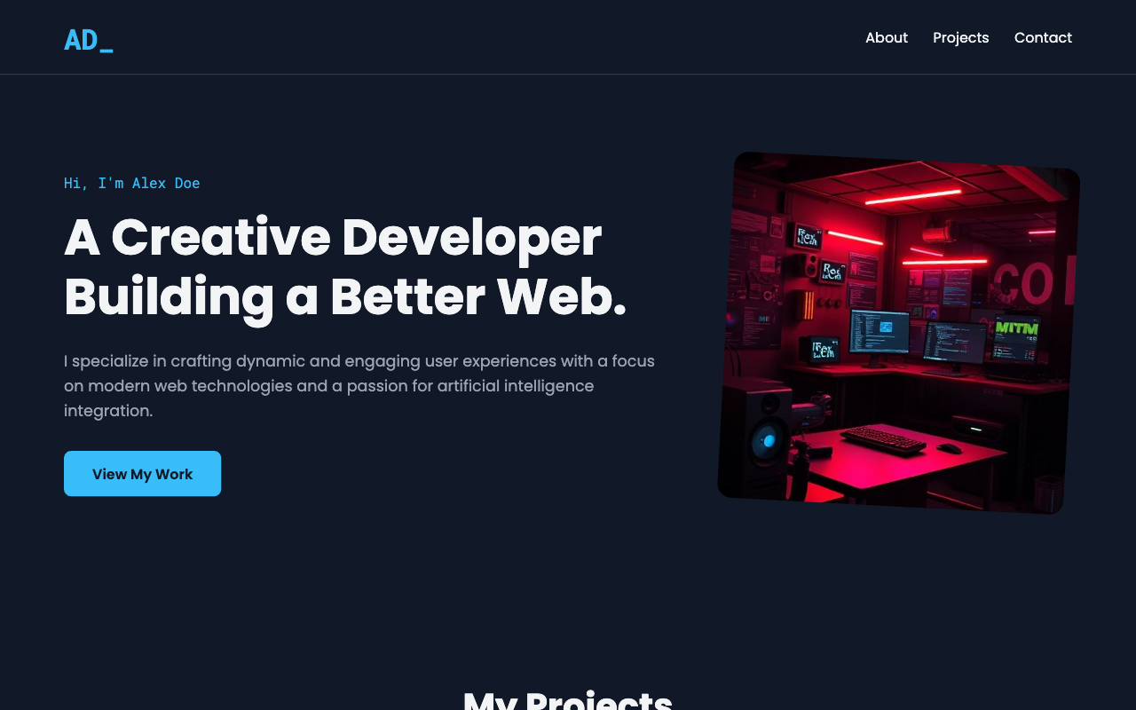 Interactive Developer Portfolio
 screenshot